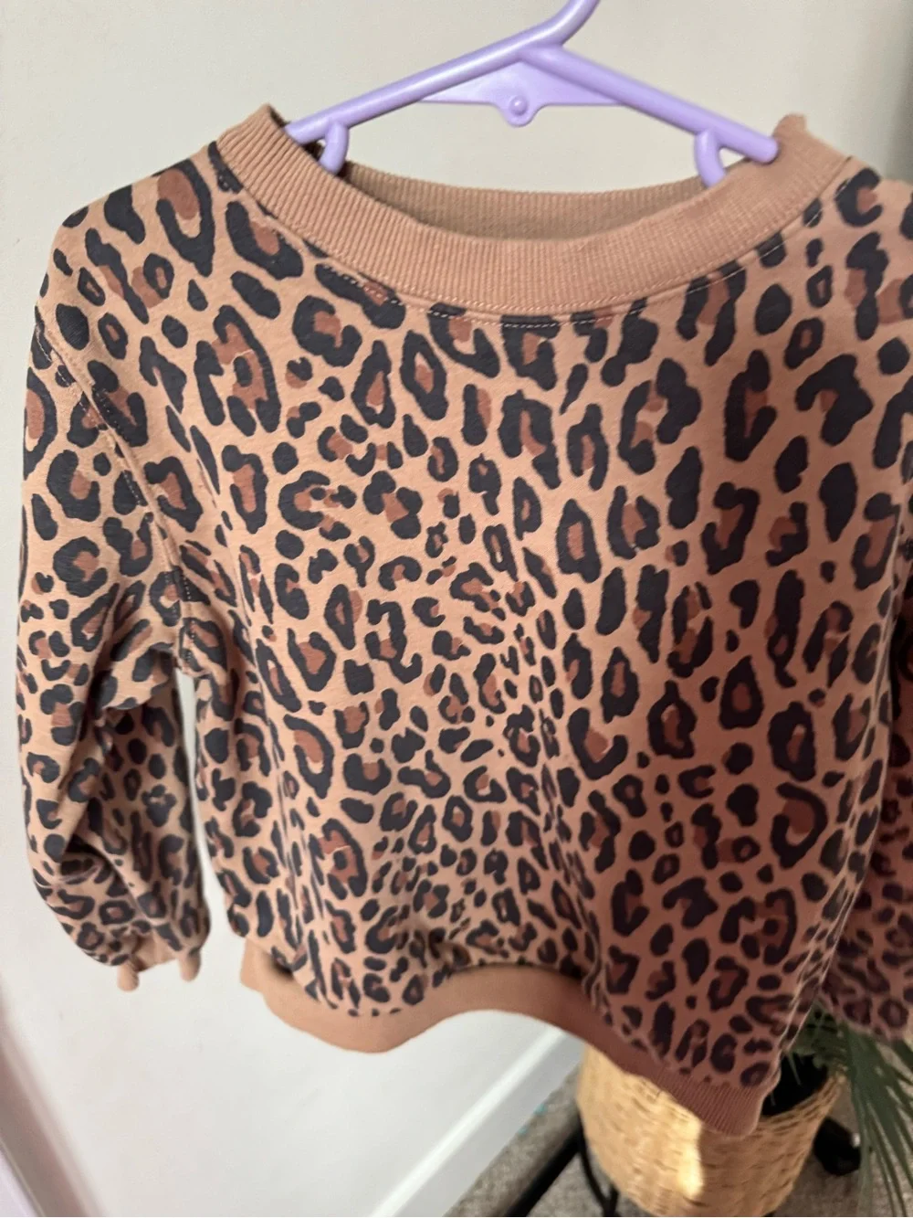 H&M Girls Leopard Print Sweatshirt Size 5T/6Y